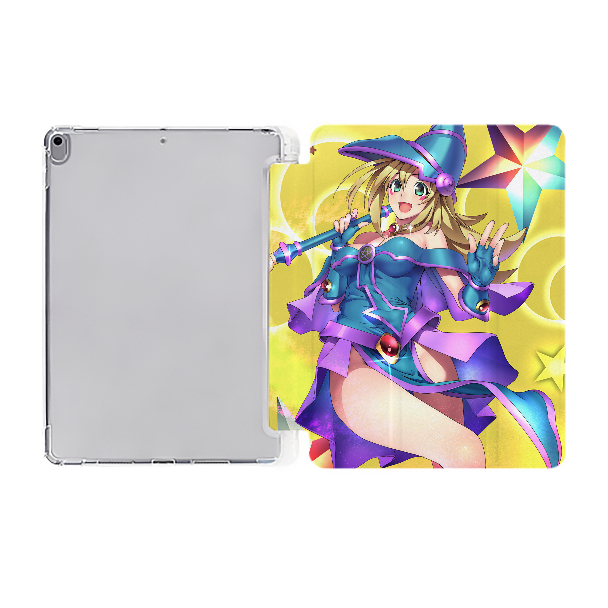 （画像用） 遊☆戯☆王 Yu-Gi-Oh! IPad ケース ペン収納付き 三つ折りスタンド PUレザー×シリコン 対応機種9.5/10.5/10.9インチ